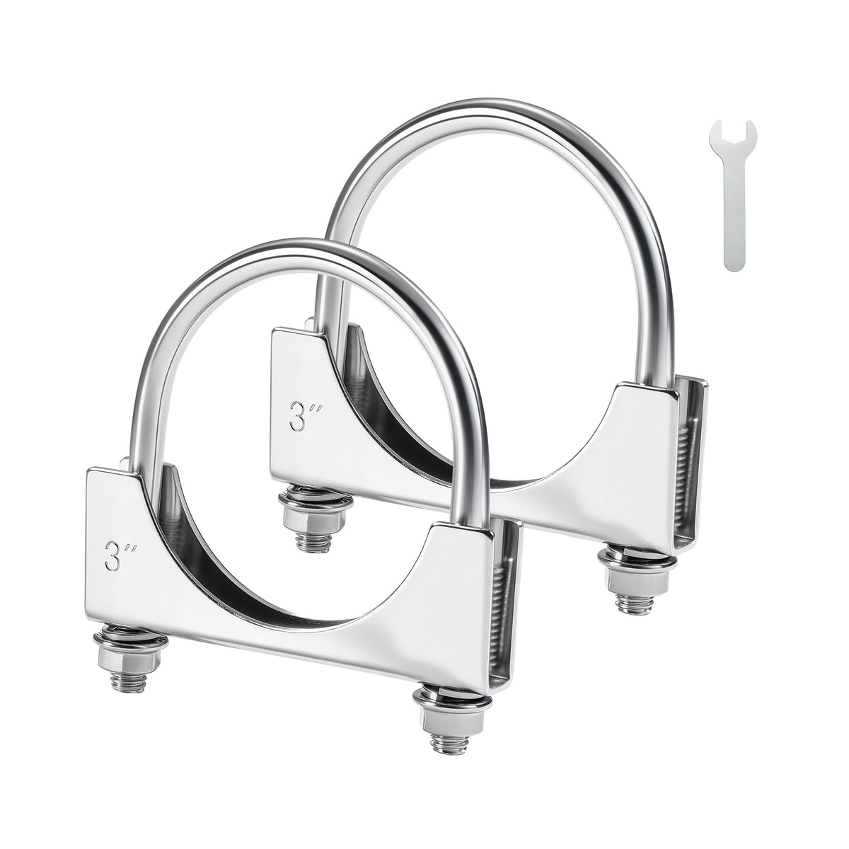 EVIL ENERGY 3-inch U-bolt exhaust clamp secures pipes with a durable, corrosion-resistant hold.