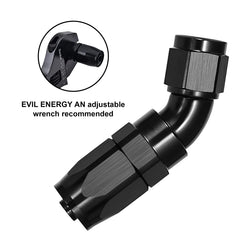 EVIL ENERGY 45-degree sealed-angle hose end supports clean, organized installations.