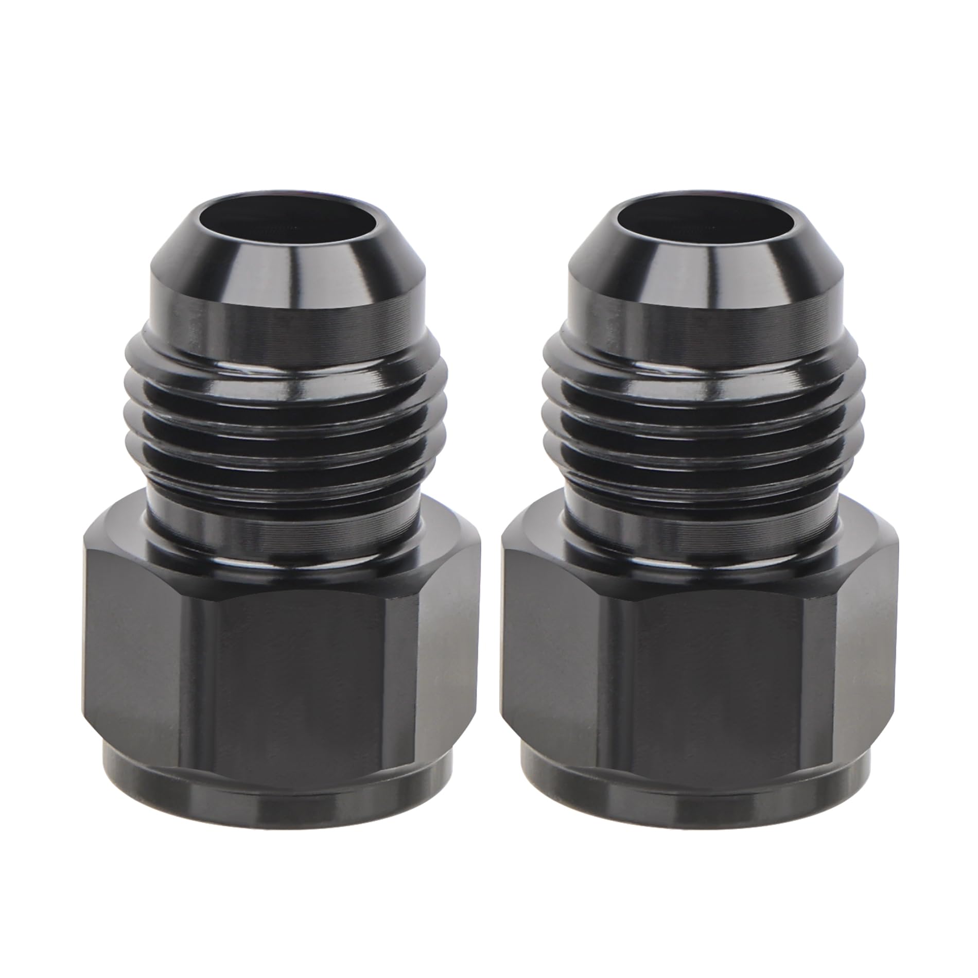 EVIL ENERGY 4AN to 6AN flare reducer adapter front view for precise fuel line fitting