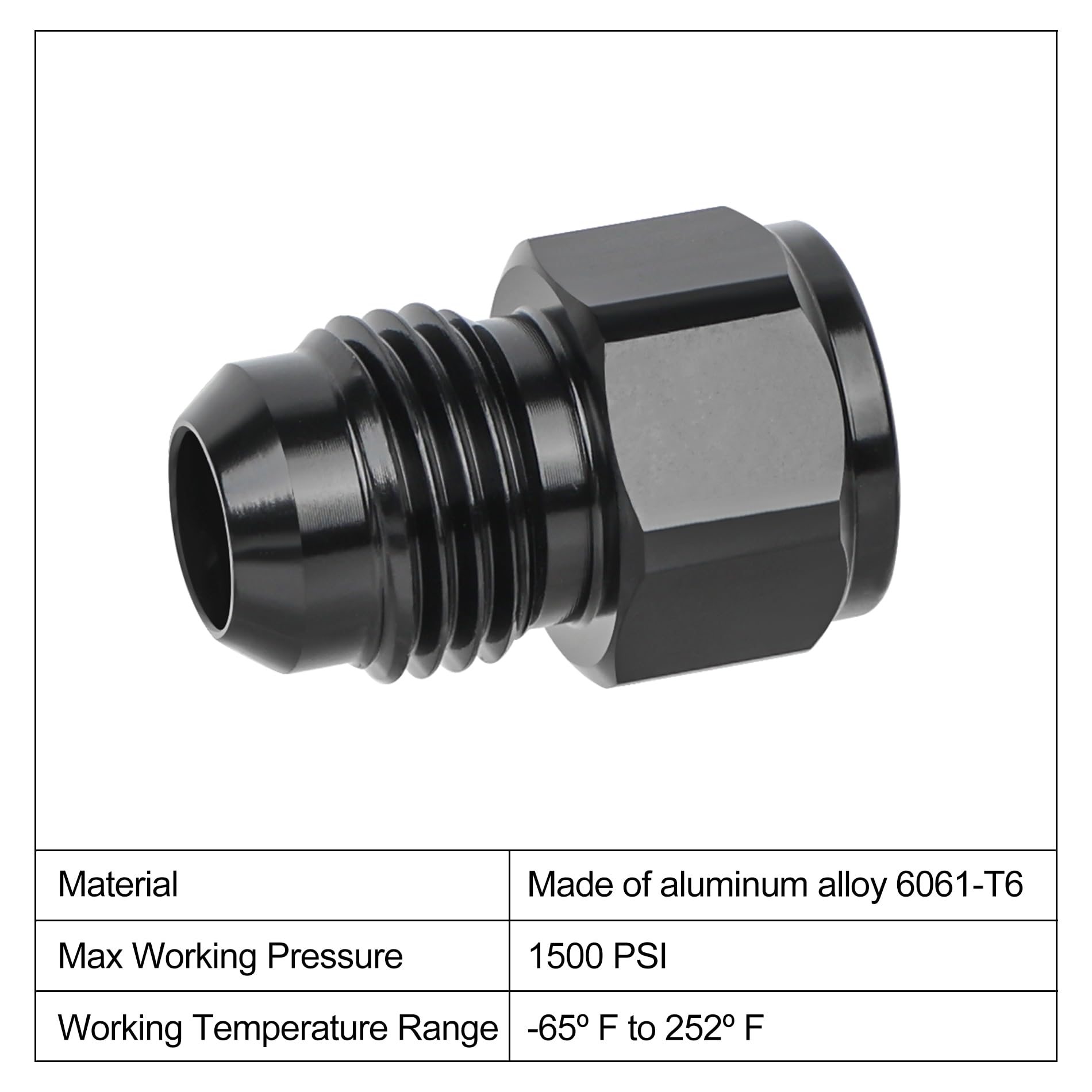 EVIL ENERGY 4AN to 6AN adapter detail with 37 degree flare seal for EFI lines