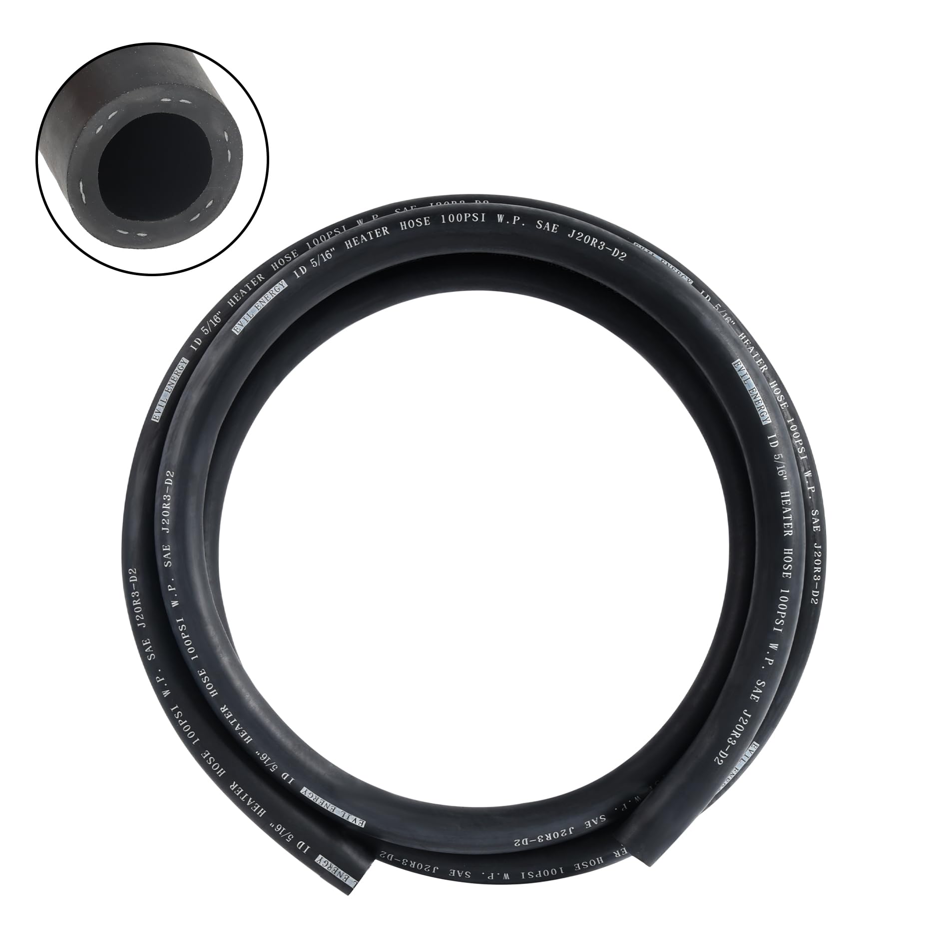 EVIL ENERGY 5-16inch heater hose for coolant systems with high temperature resistance.