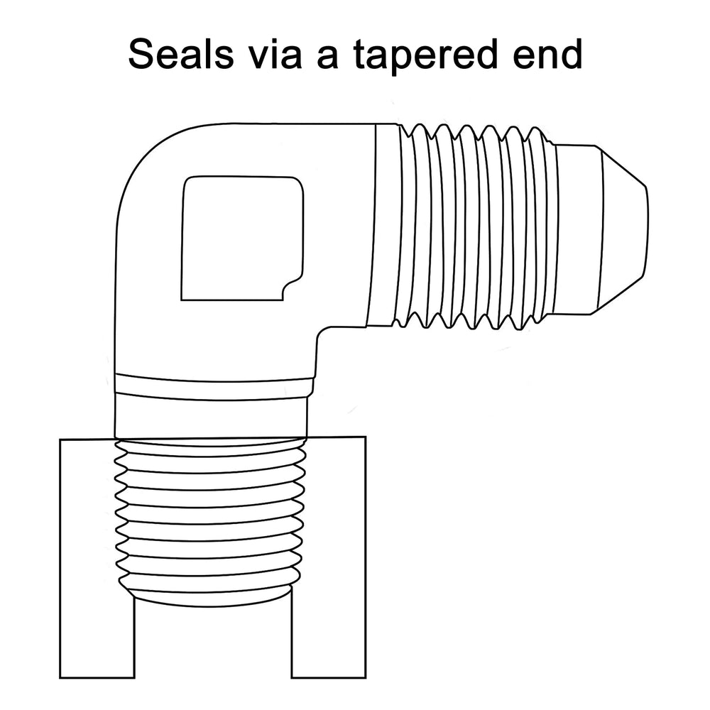 EVIL ENERGY NPT side with 60-degree taper thread for a tight seal