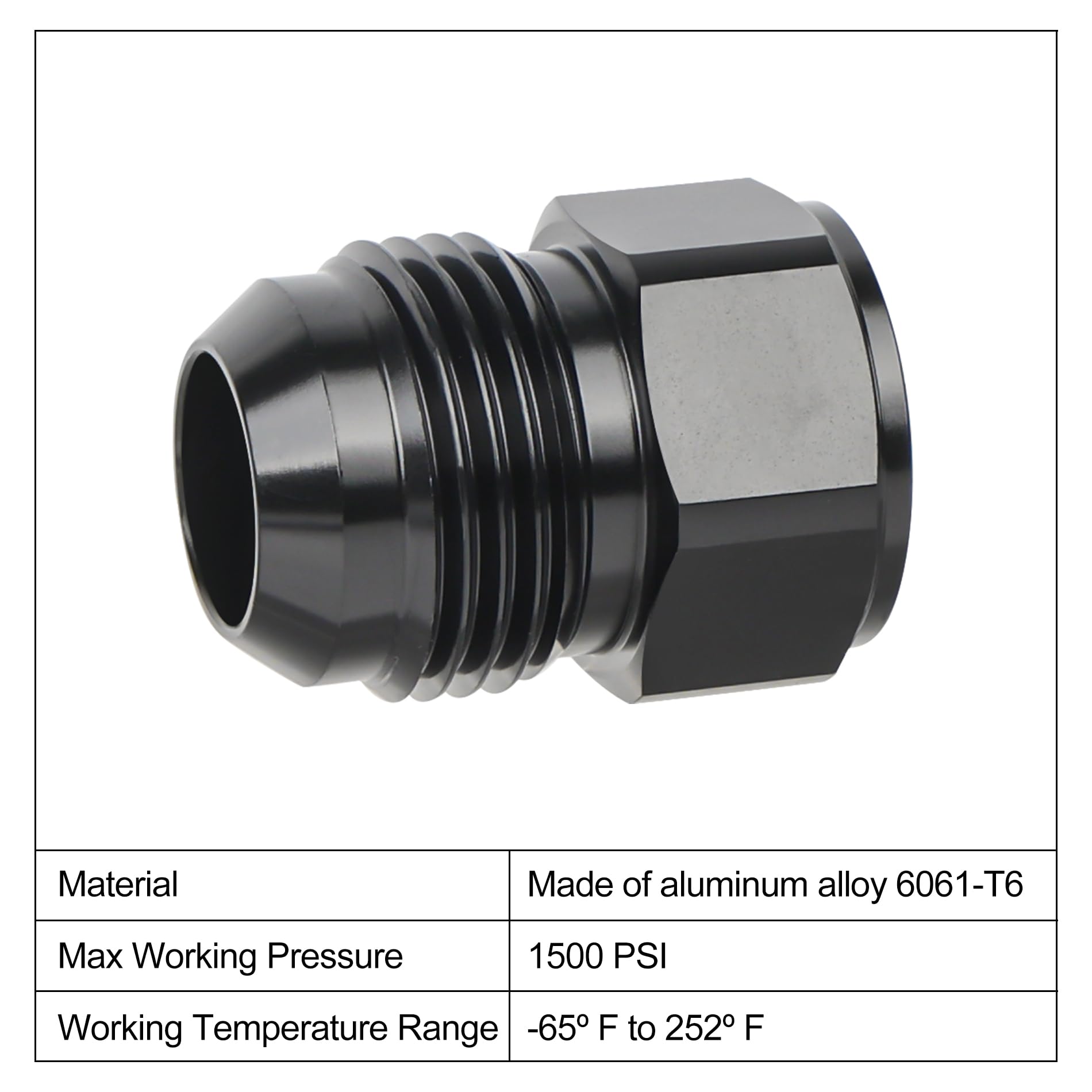 EVIL ENERGY 6061-T6 aluminum black anodized adapter emphasizing corrosion resistance