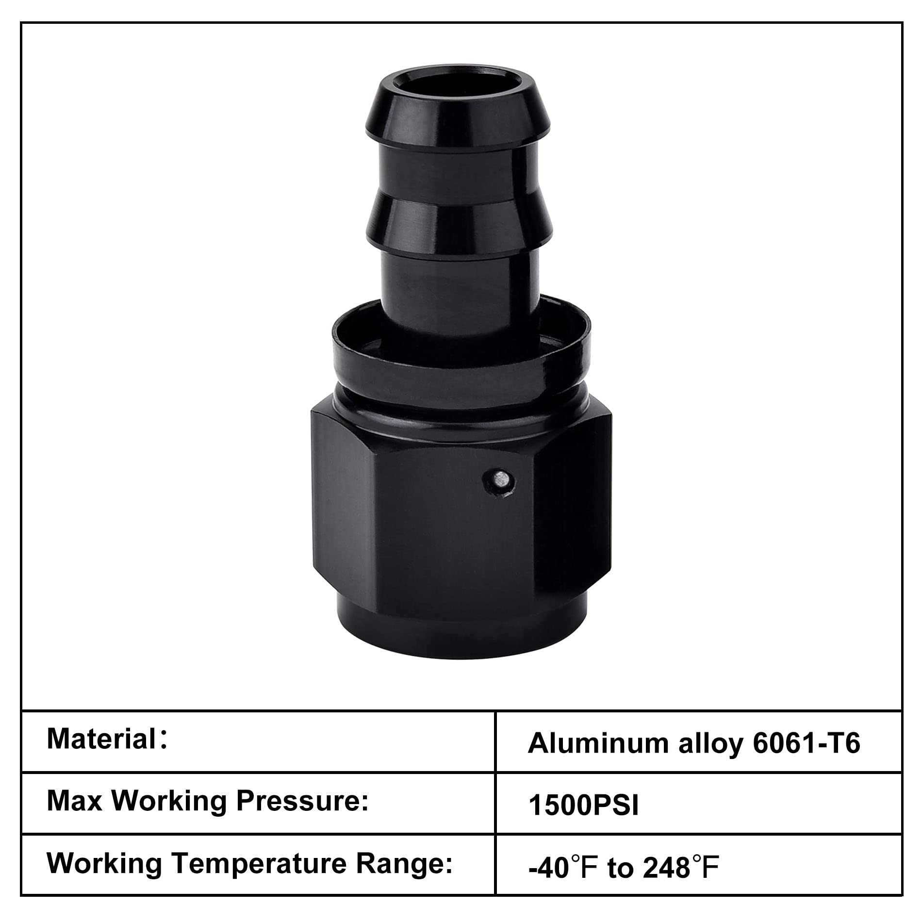 EVIL ENERGY 6061-T6 aluminum straight 12AN fitting, rugged and lightweight for high-stress applications.