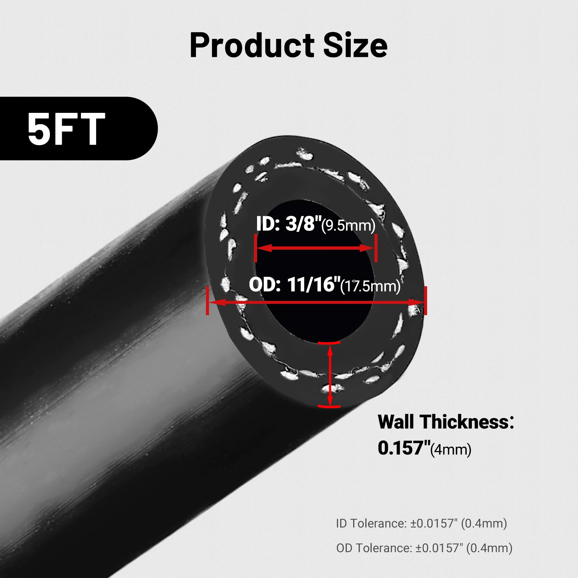 EVIL ENERGY 60 psi silicone heater hose, designed for automotive cooling and heating