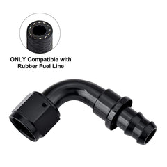 EVIL ENERGY 6AN 90-degree hose end; suitable for rubber fuel lines.