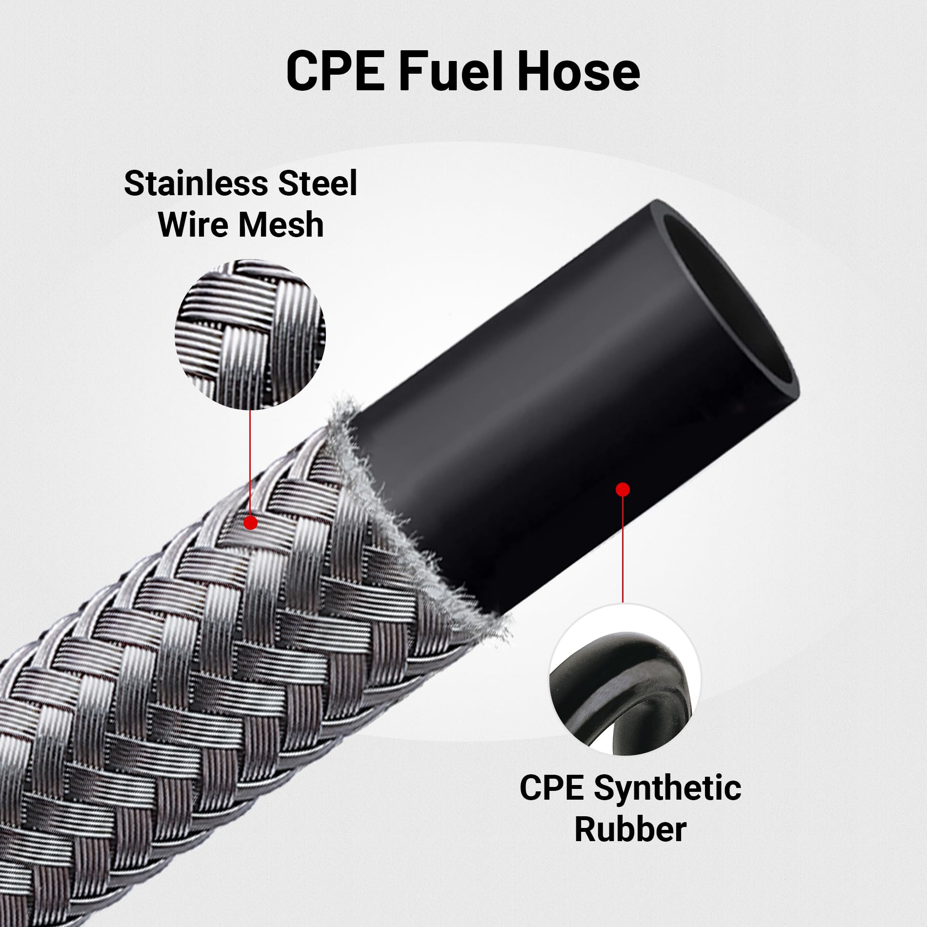EVIL ENERGY 6AN braided fuel line with end fittings, ideal for reliable fuel delivery