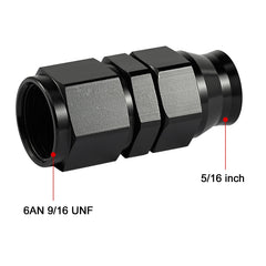 EVIL ENERGY 6AN flare to 5/16 inch compression fitting in black for durable aluminum construction.