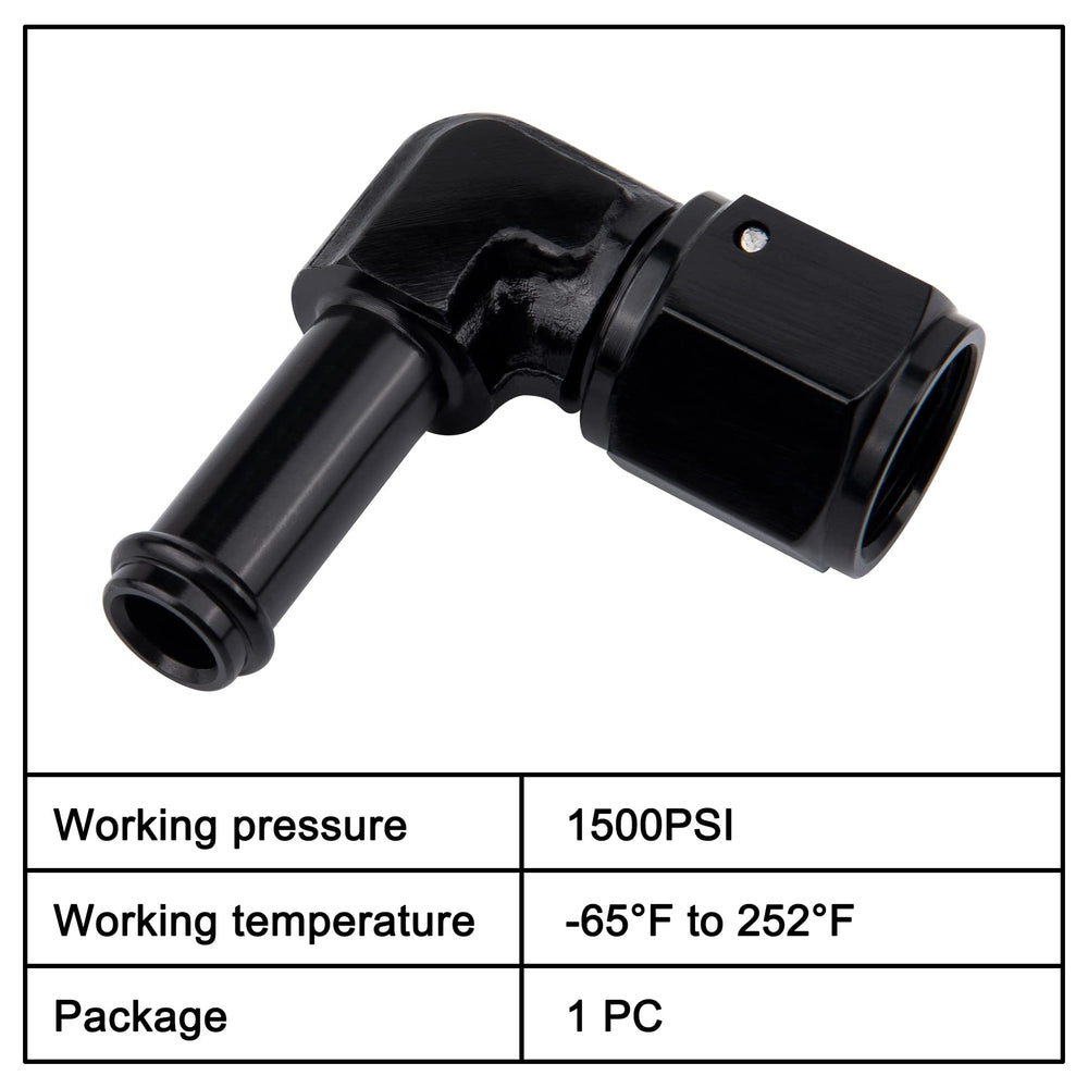 EVIL ENERGY aluminum 6061-T6 6AN to barb fitting ready for high-pressure use