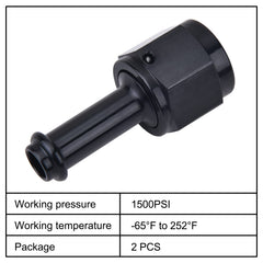 EVIL ENERGY 6AN female to 5/16 barb straight swivel improves alignment and reduces hose twist.