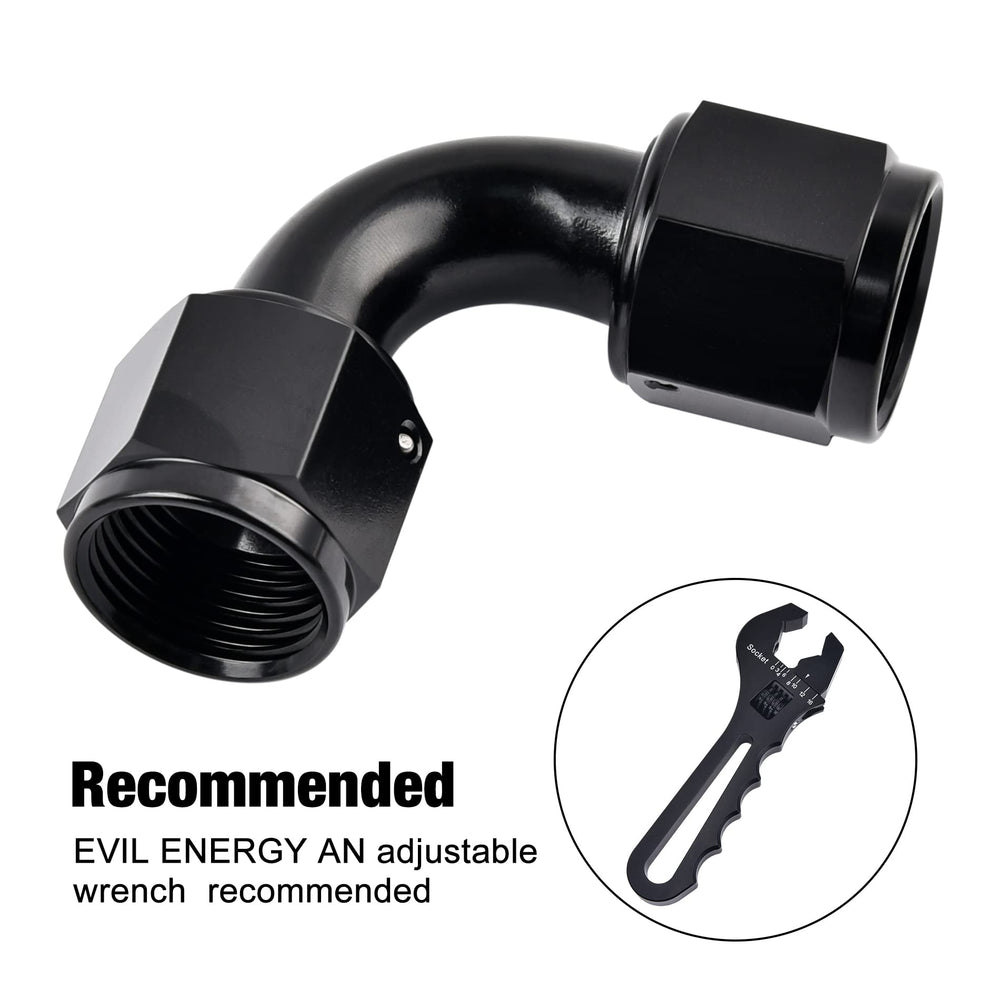 EVIL ENERGY 6AN female-to-female swivel fitting with 9/16-18 UNF threads
