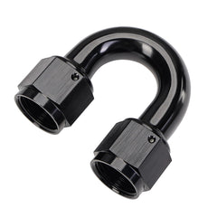 EVIL ENERGY 6AN swivel coupler shown in black aluminum for easier 180-degree routing.