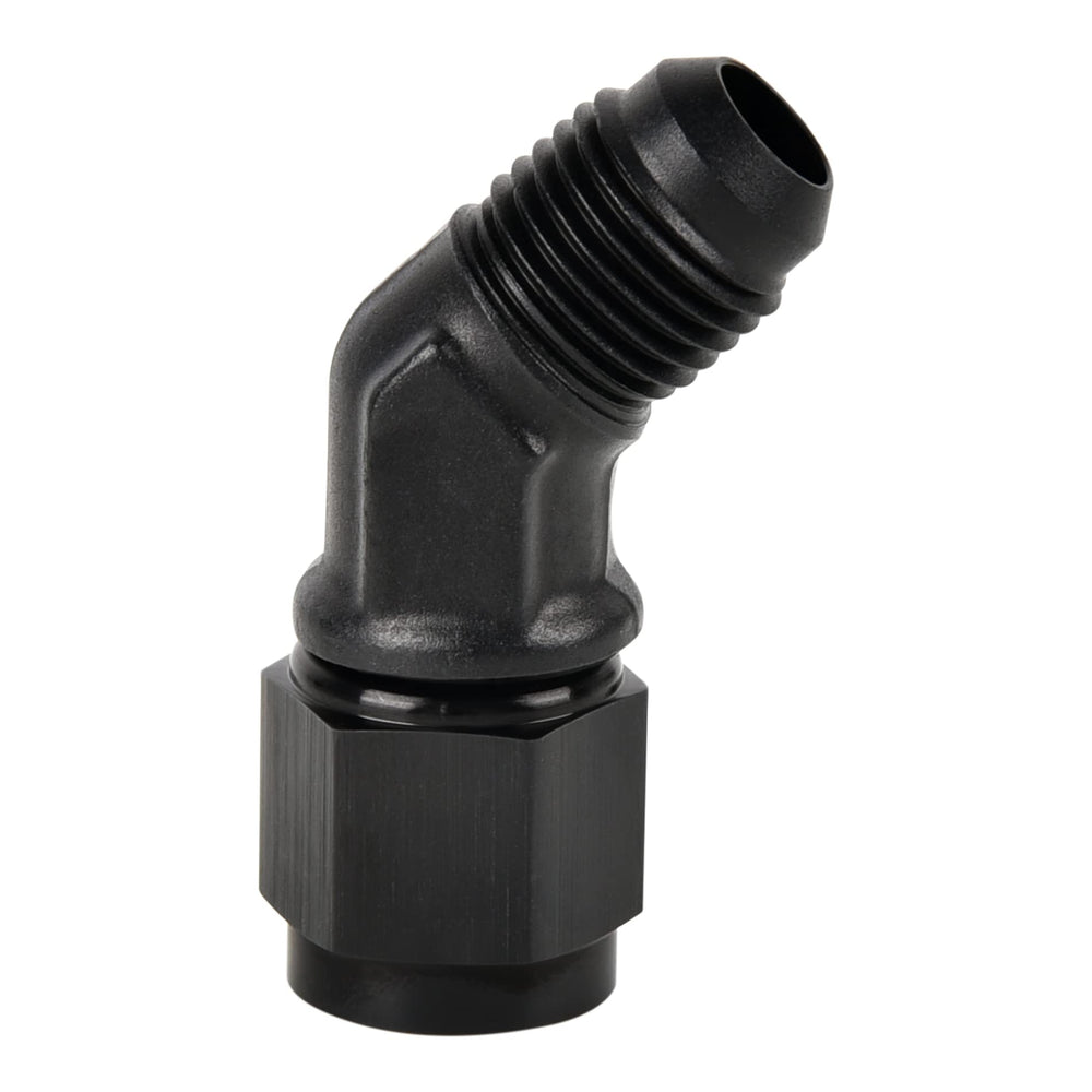 EVIL ENERGY 6AN female to 6AN male flare swivel adapter in black for flexible, quick connections.