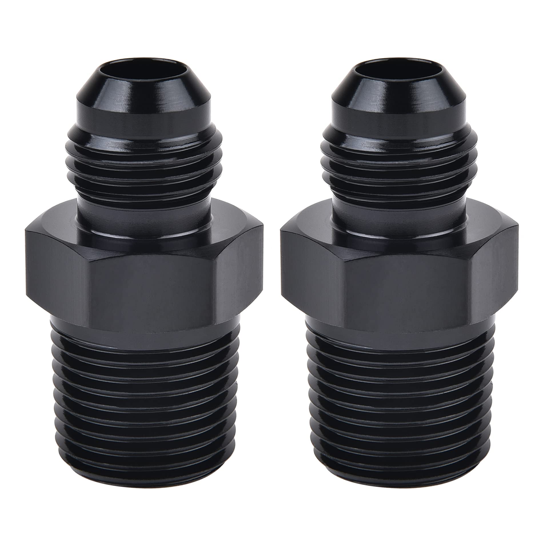 EVIL ENERGY 6AN flare to 38NPT adapter in black for fuel and cooling lines