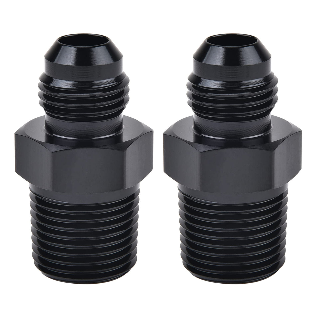 EVIL ENERGY 6AN flare to 38NPT adapter in black for fuel and cooling lines