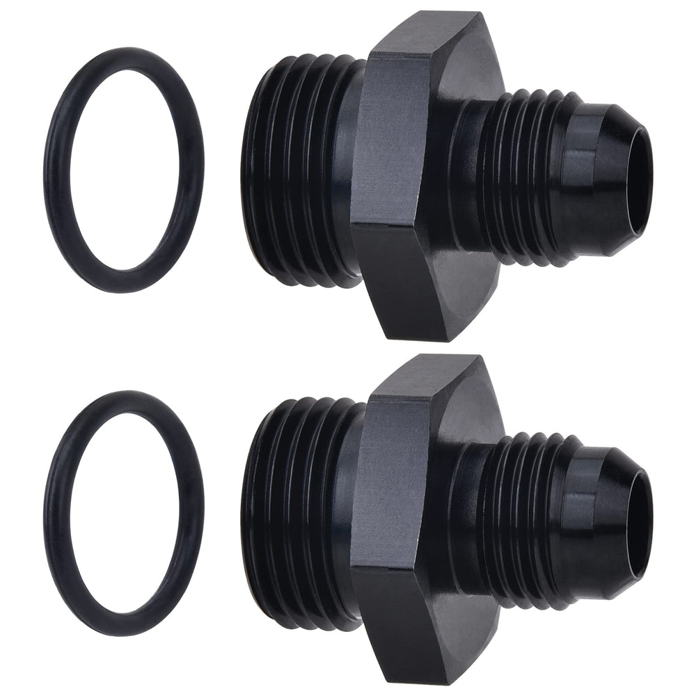 EVIL ENERGY 6AN flare to AN8 ORB adapter pack shows rugged aluminum body for secure connections.