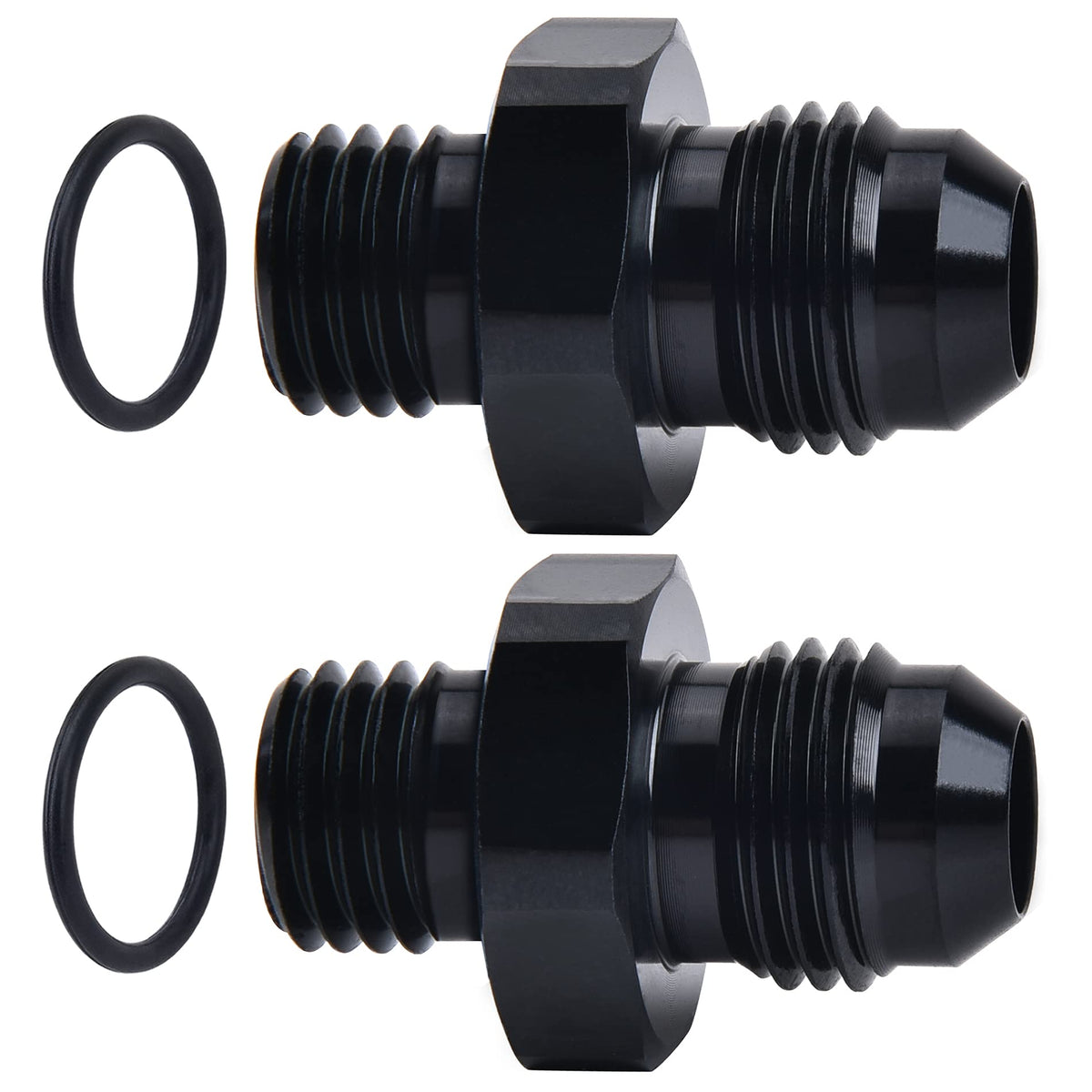 EVIL ENERGY 6AN flare to M12x1.5mm adapter front view for durable automotive fittings
