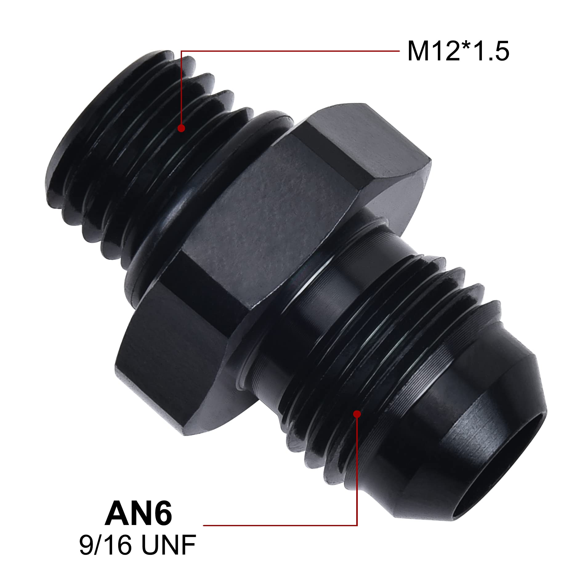 EVIL ENERGY 6AN to M12x1.5mm adapter seal detail with O-ring