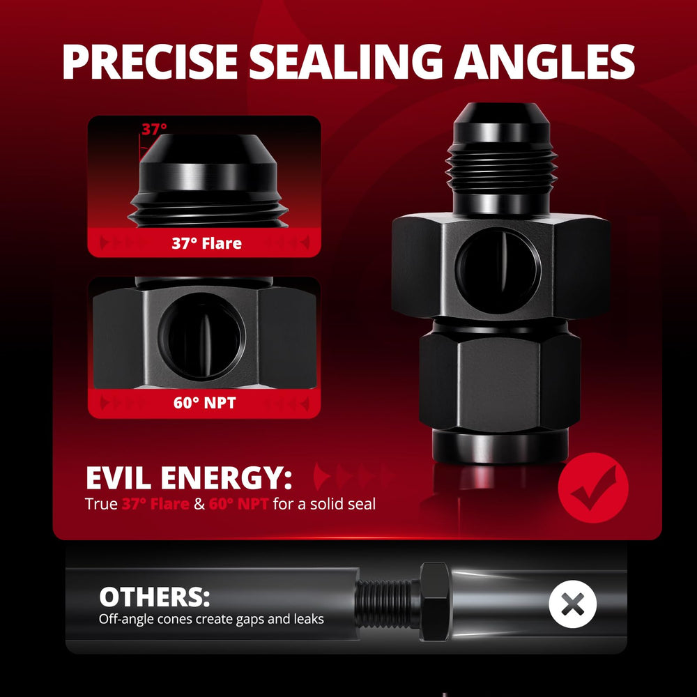 Swivel and flare connection designed for clean fuel line integration.
