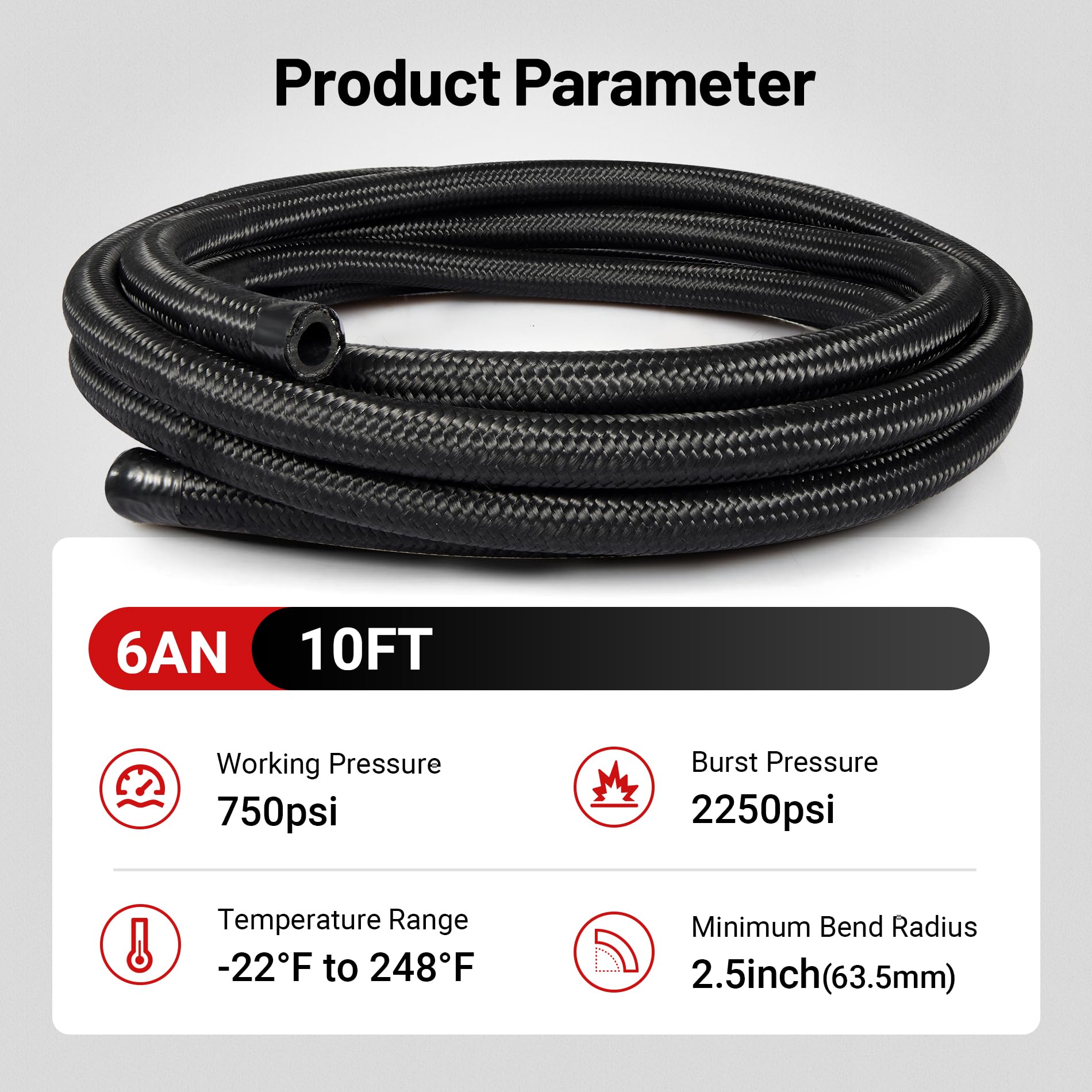 EVIL ENERGY 6AN 10 ft hose extended length enables clean routing