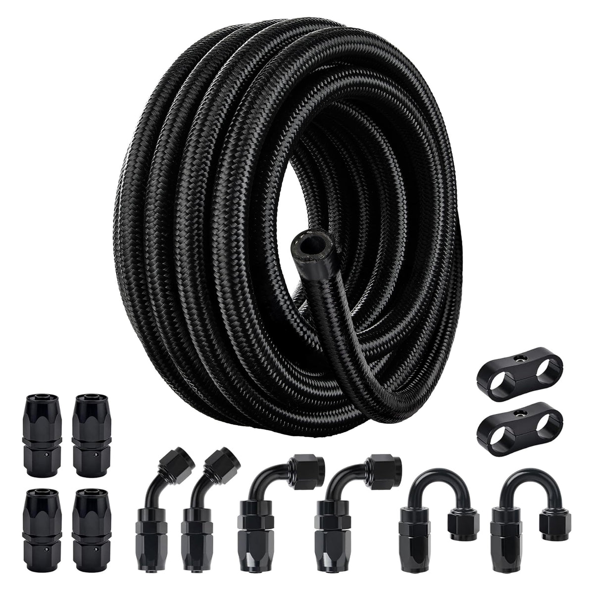 EVIL ENERGY 6AN fuel line kit packaging and accessories for quick, organized installation.