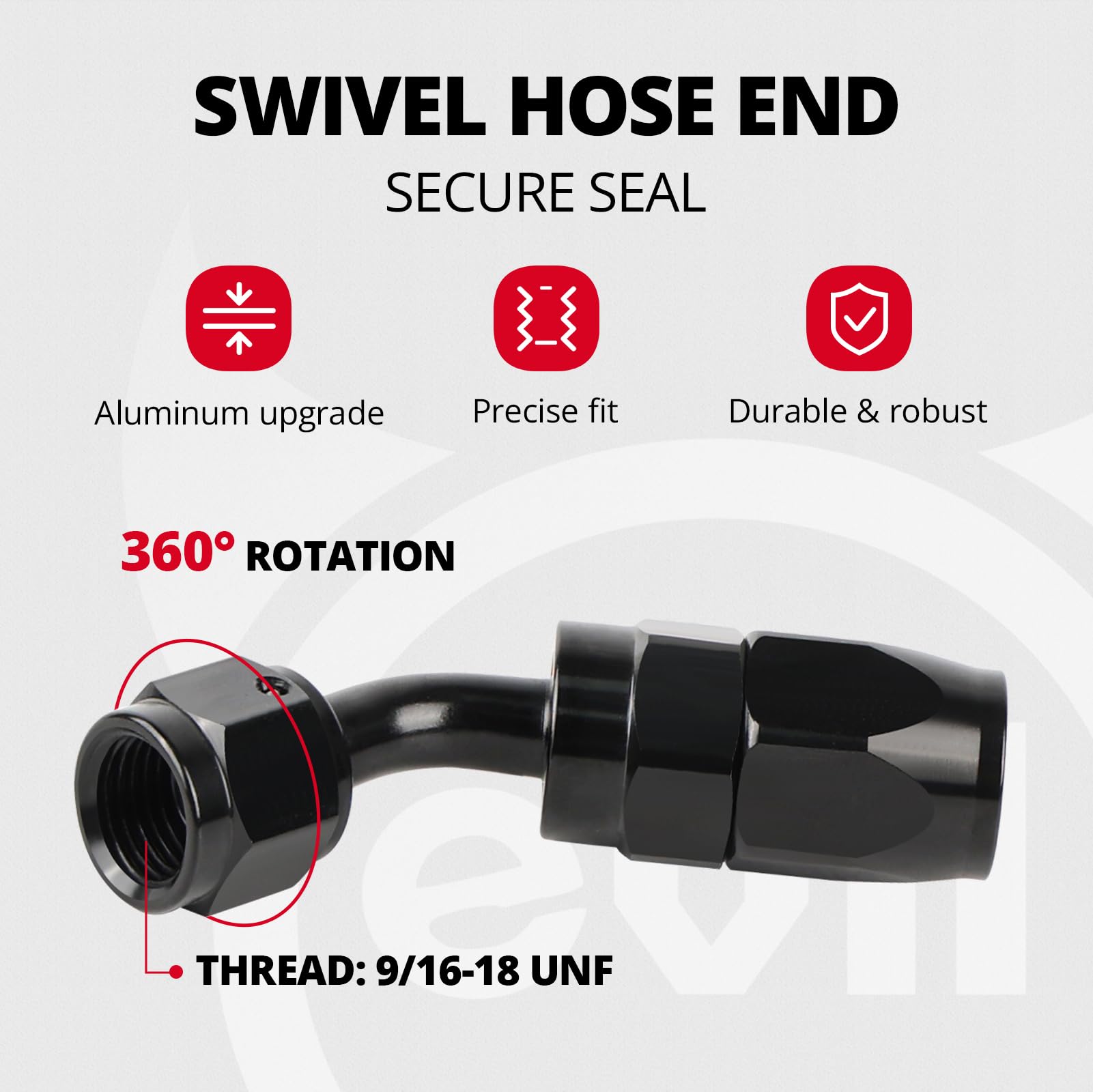 EVIL ENERGY 6AN swivel hose end for flexible installations.