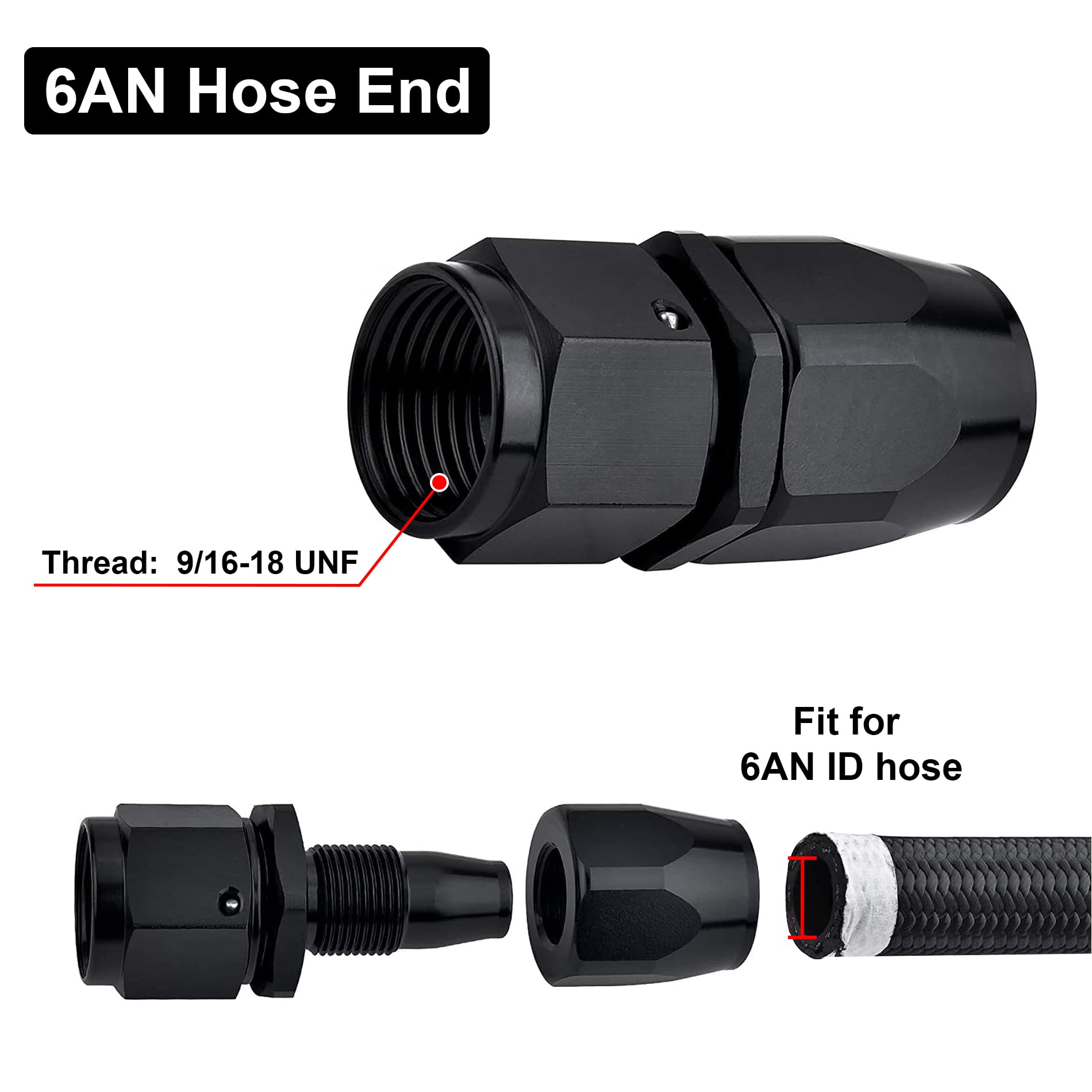 EVIL ENERGY 6AN hose end 45-degree fitting enables tighter routing.