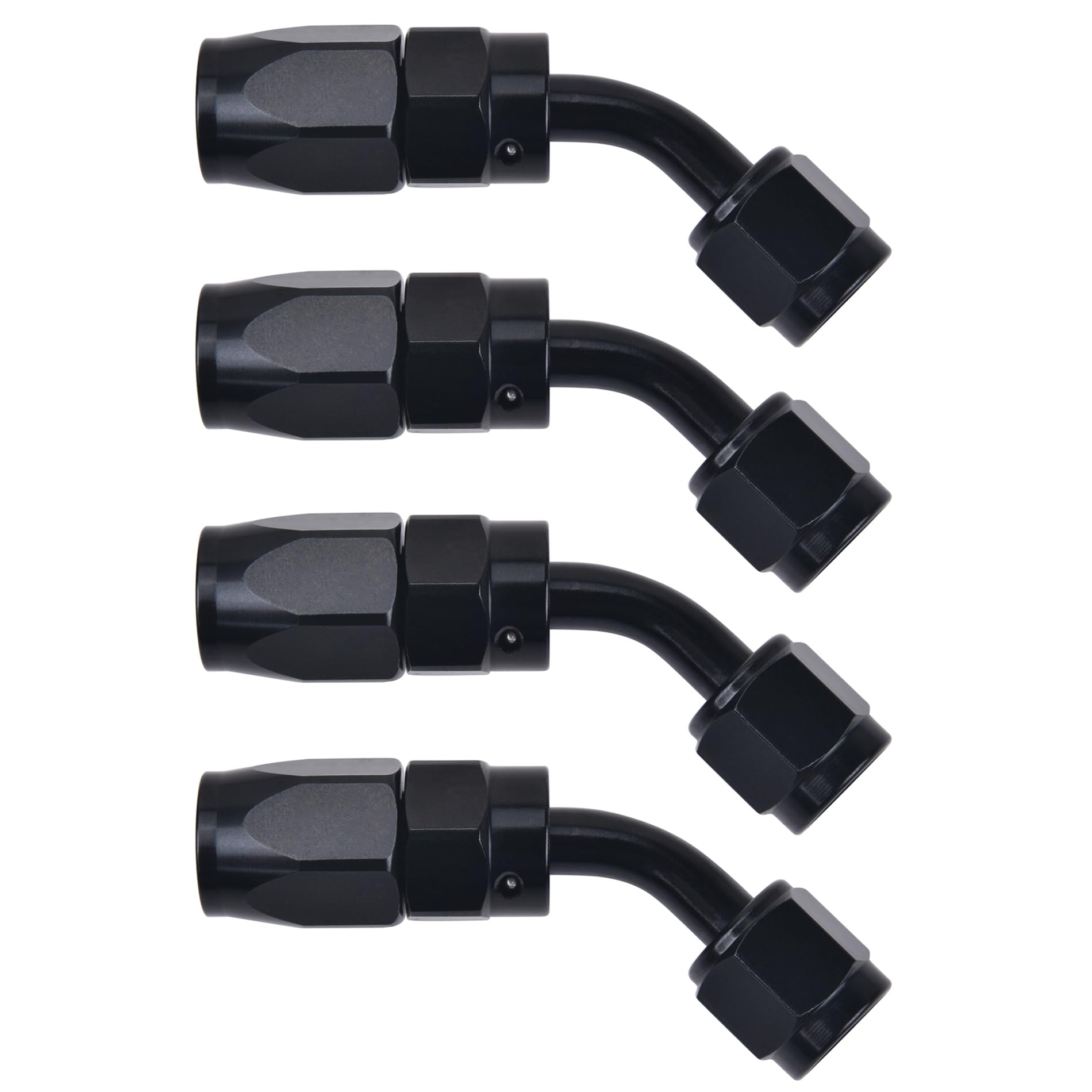 EVIL ENERGY 6AN 45-degree swivel hose-end fitting in black for quick braided hose connections.