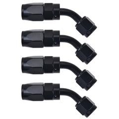 EVIL ENERGY 6AN 45-degree swivel hose-end fitting in black for quick braided hose connections.