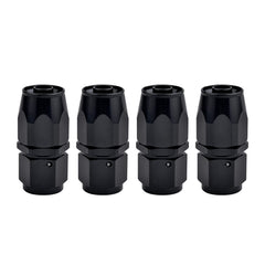 EVIL ENERGY 6AN straight swivel fitting in black, for quick hose connections.