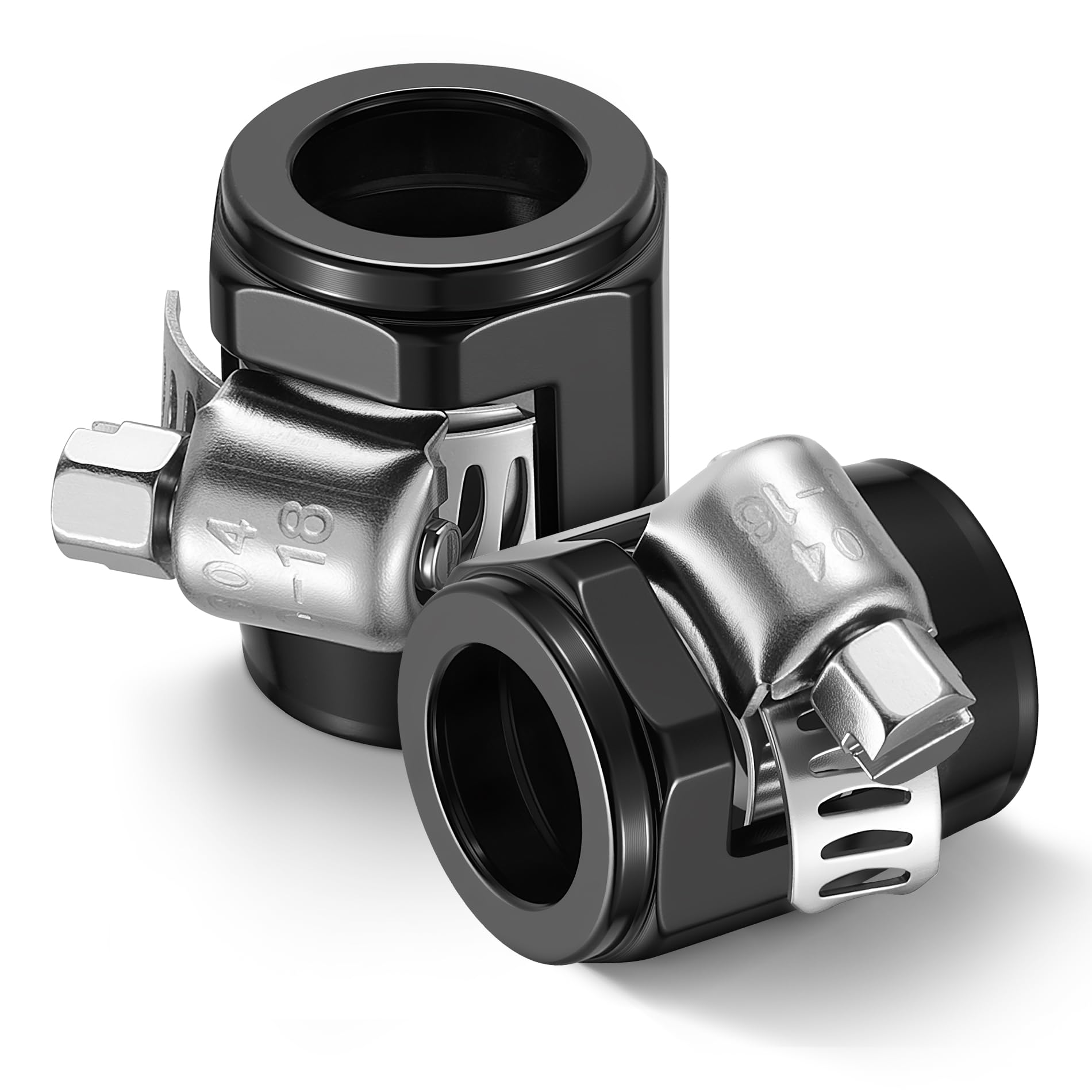 EVIL ENERGY 6AN hose finisher clamp in black provides a clean, professional finish for braided hoses.
