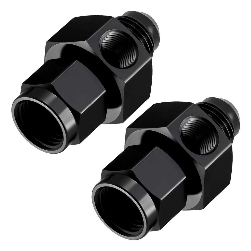 EVIL ENERGY 6AN male flare to -6 female swivel with gauge port for easy monitoring