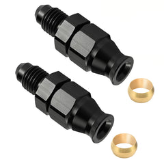 EVIL ENERGY 6AN to 3/8 hardline adapter in pack for easy fuel system upgrades.