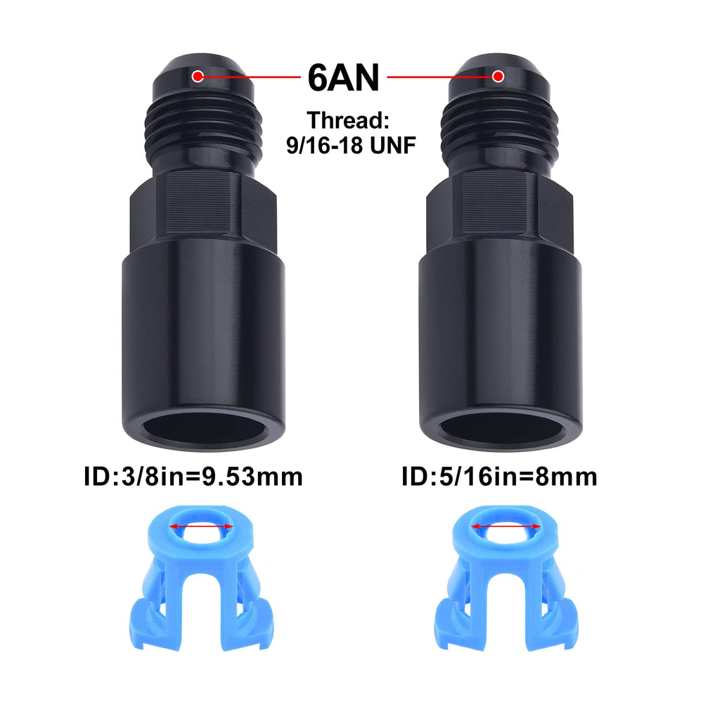EVIL ENERGY 6AN to 5/16 SAE quick-disconnect fitting enables versatile fuel routing