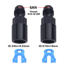 EVIL ENERGY 6AN to 5/16 SAE quick-disconnect fitting enables versatile fuel routing
