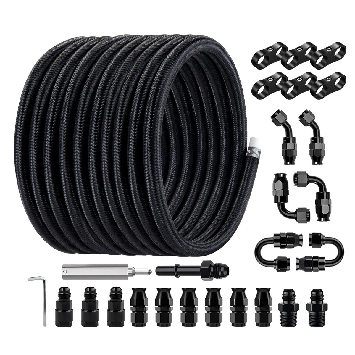 EVIL ENERGY 6AN PTFE fuel line kit overview shows a durable, high-performance assembly.