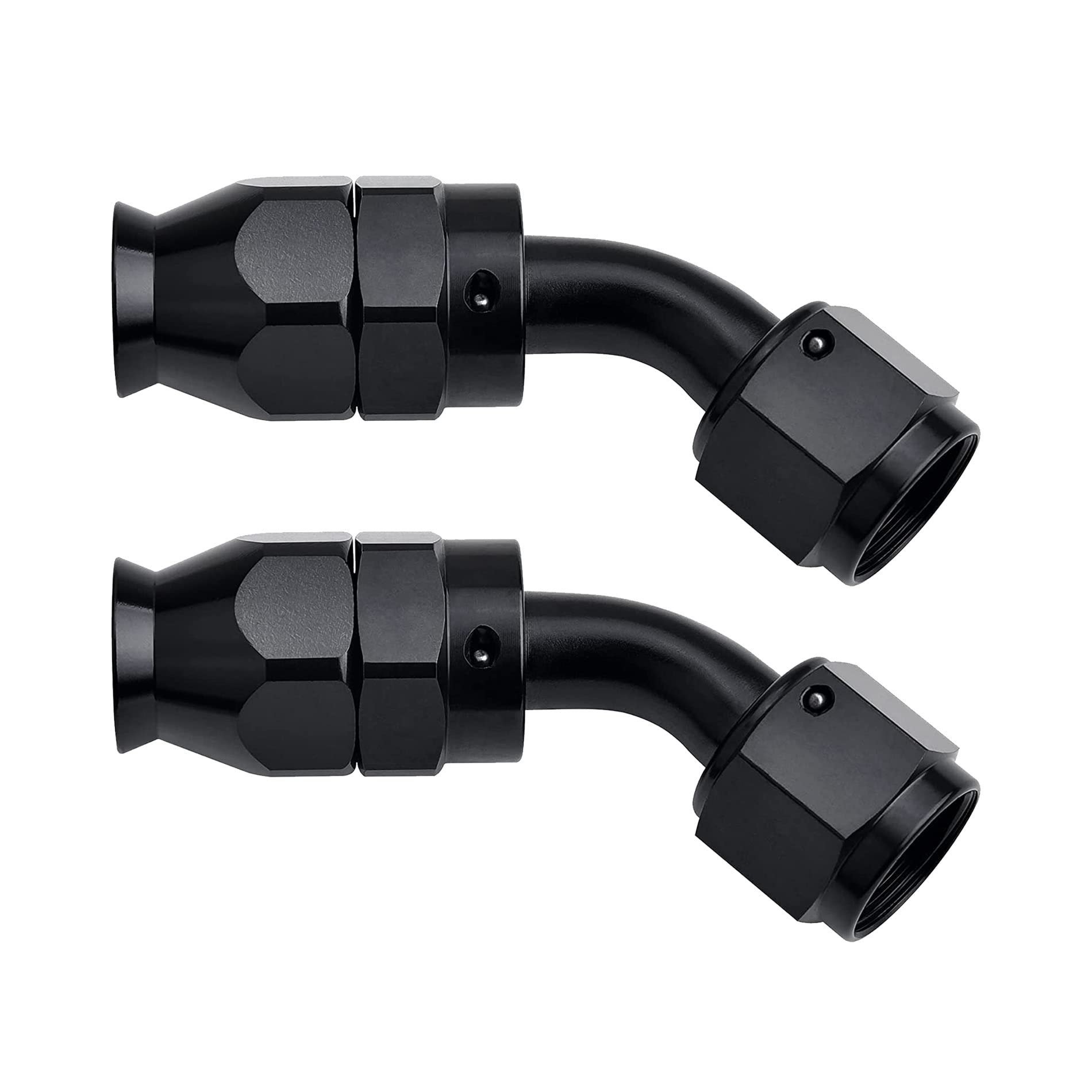 EVIL ENERGY 6AN PTFE hose end fitting 45-degree black showing durable connections.