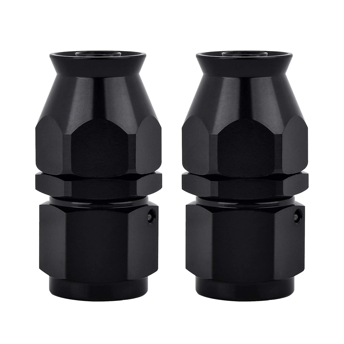 EVIL ENERGY 6AN PTFE hose end straight black 2pcs showing secure fuel line connection