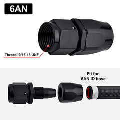 EVIL ENERGY 6AN straight swivel fitting—high-strength aluminum 6061-T6 for durability.