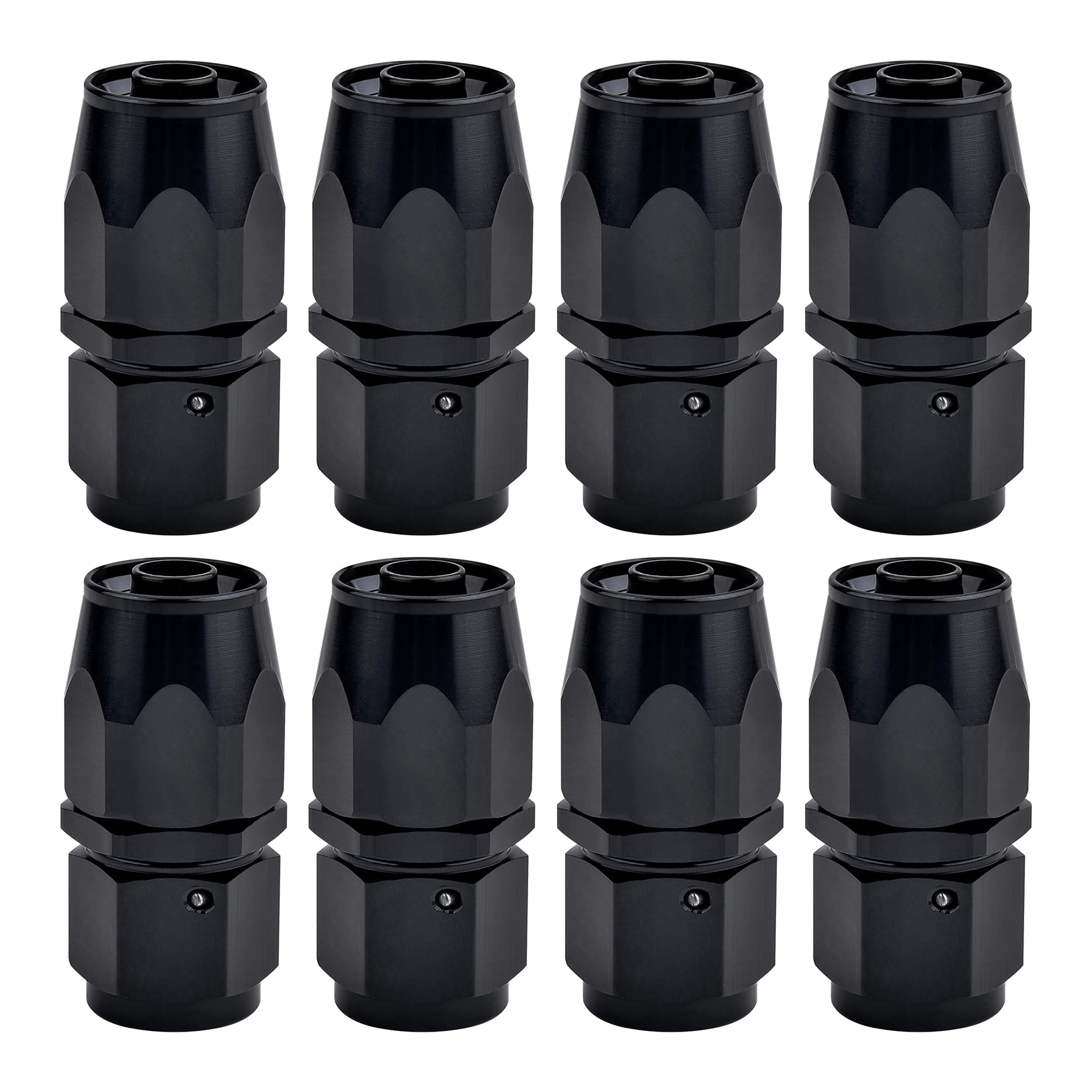 EVIL ENERGY 6AN straight swivel hose end in black, ready for easy alignment