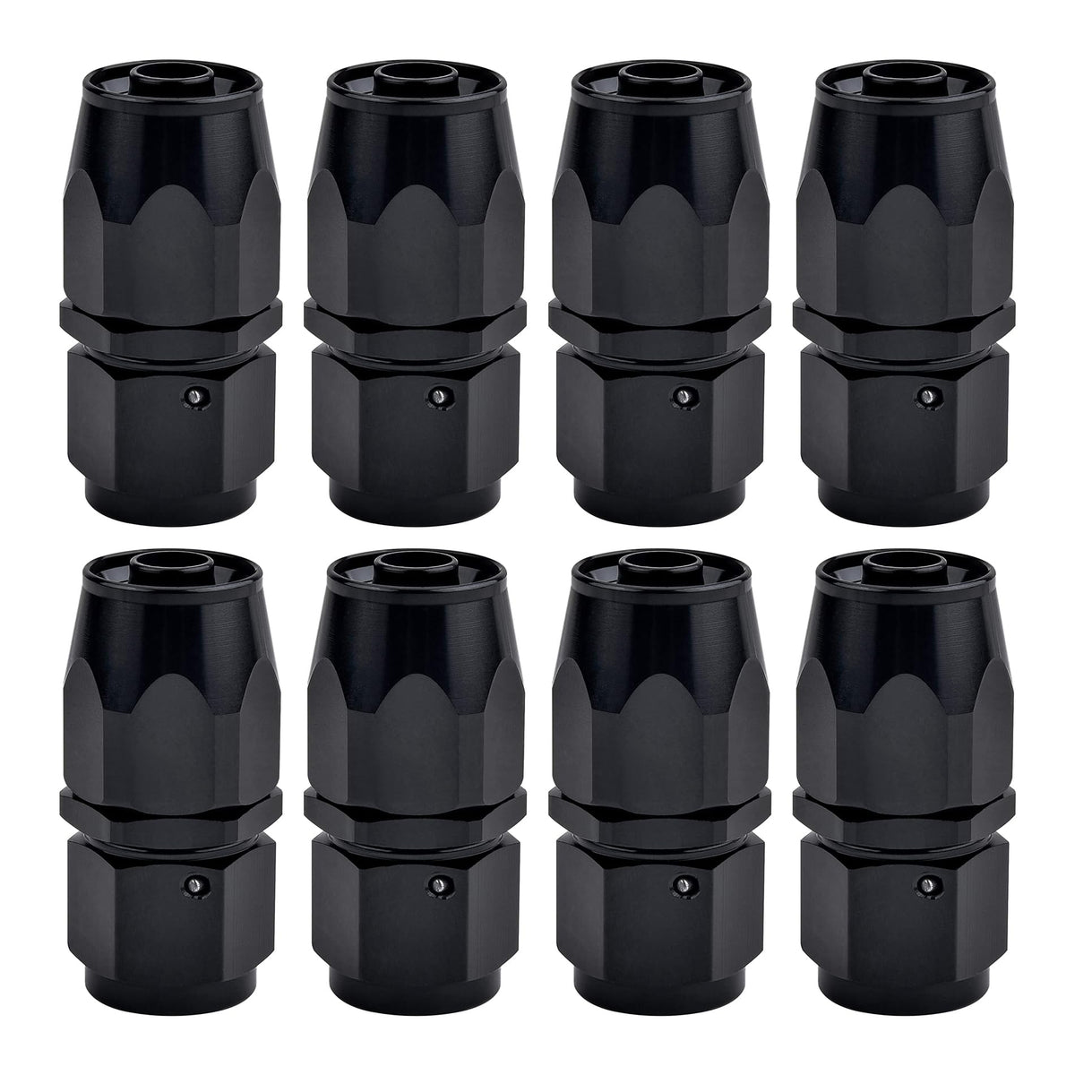EVIL ENERGY 6AN straight swivel hose end in black, ready for easy alignment