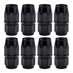EVIL ENERGY 6AN straight swivel hose end in black, ready for easy alignment
