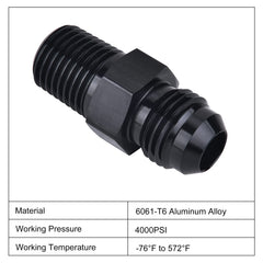 EVIL ENERGY 6AN to 1/4in NPT adapter threaded end detail demonstrates reliable NPT threads.