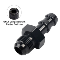 EVIL ENERGY 6AN to 3/8 barb push-on adapter – barb end shows 3/8 inch OD.