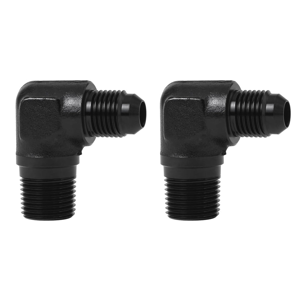 EVIL ENERGY 6AN to 38 NPT male 90-degree fitting for tight engine bay routing
