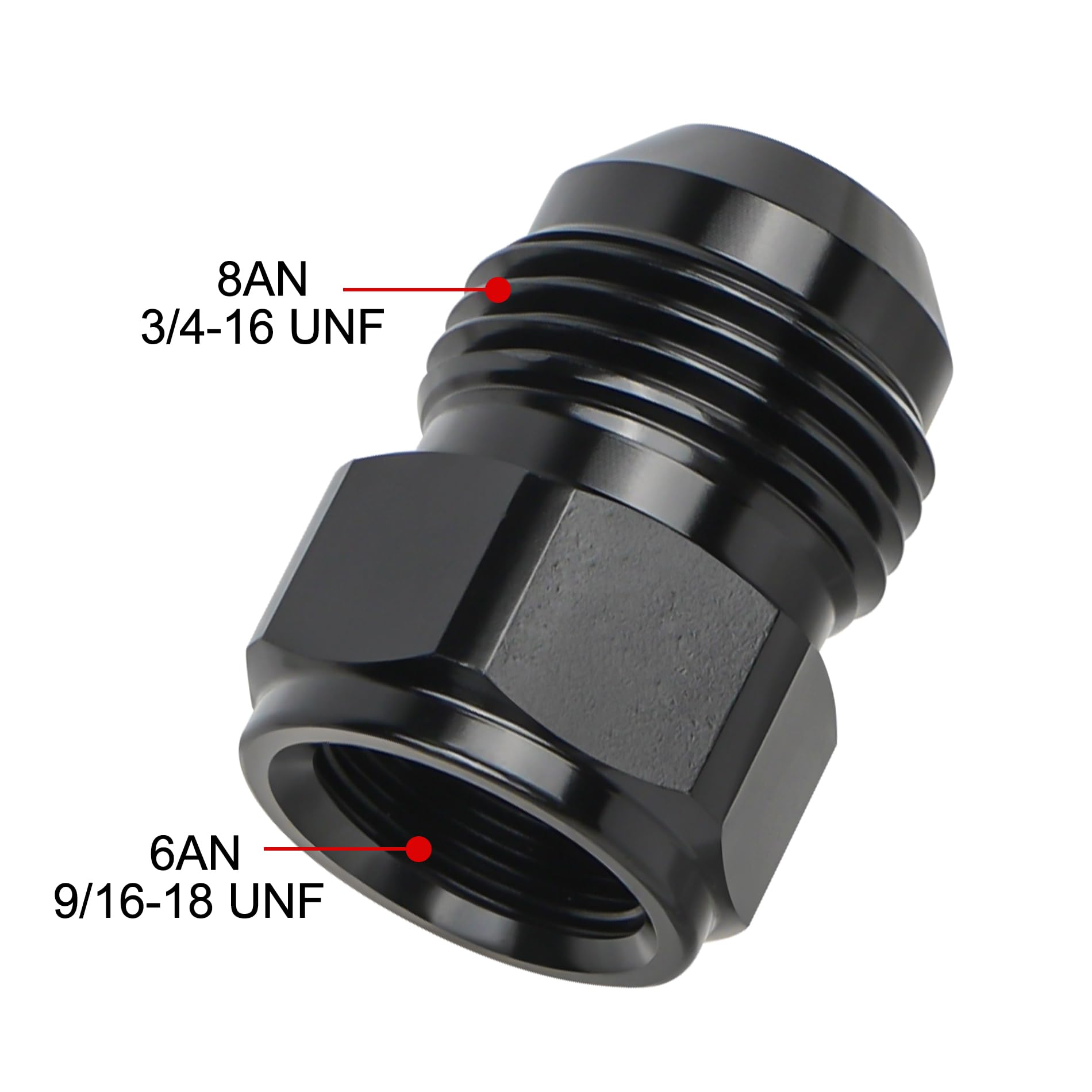 EVIL ENERGY 6AN to 8AN adapter with black anodized metal body; durable performance.