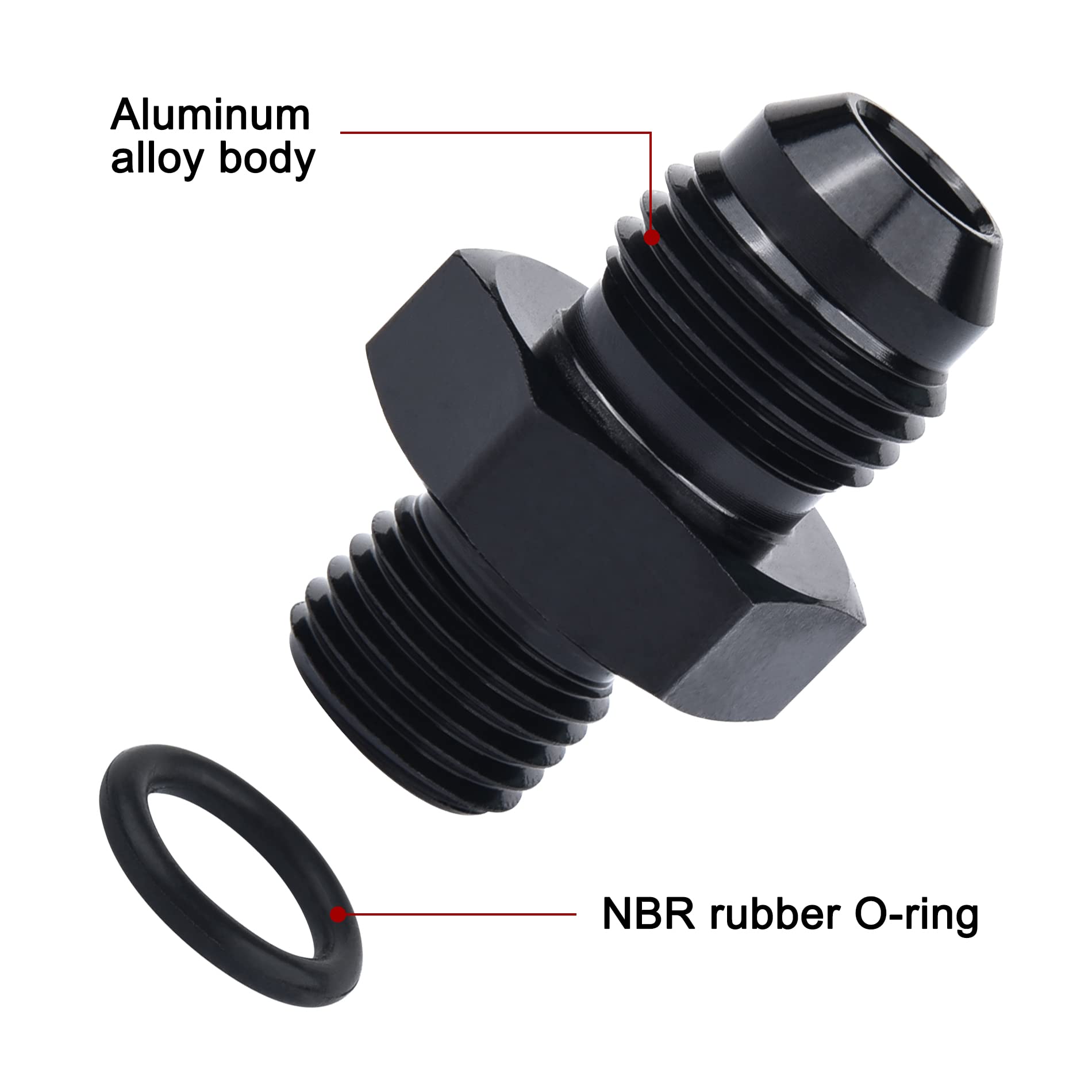 EVIL ENERGY 6AN to M12 adapter detail highlights high-pressure sealing capability
