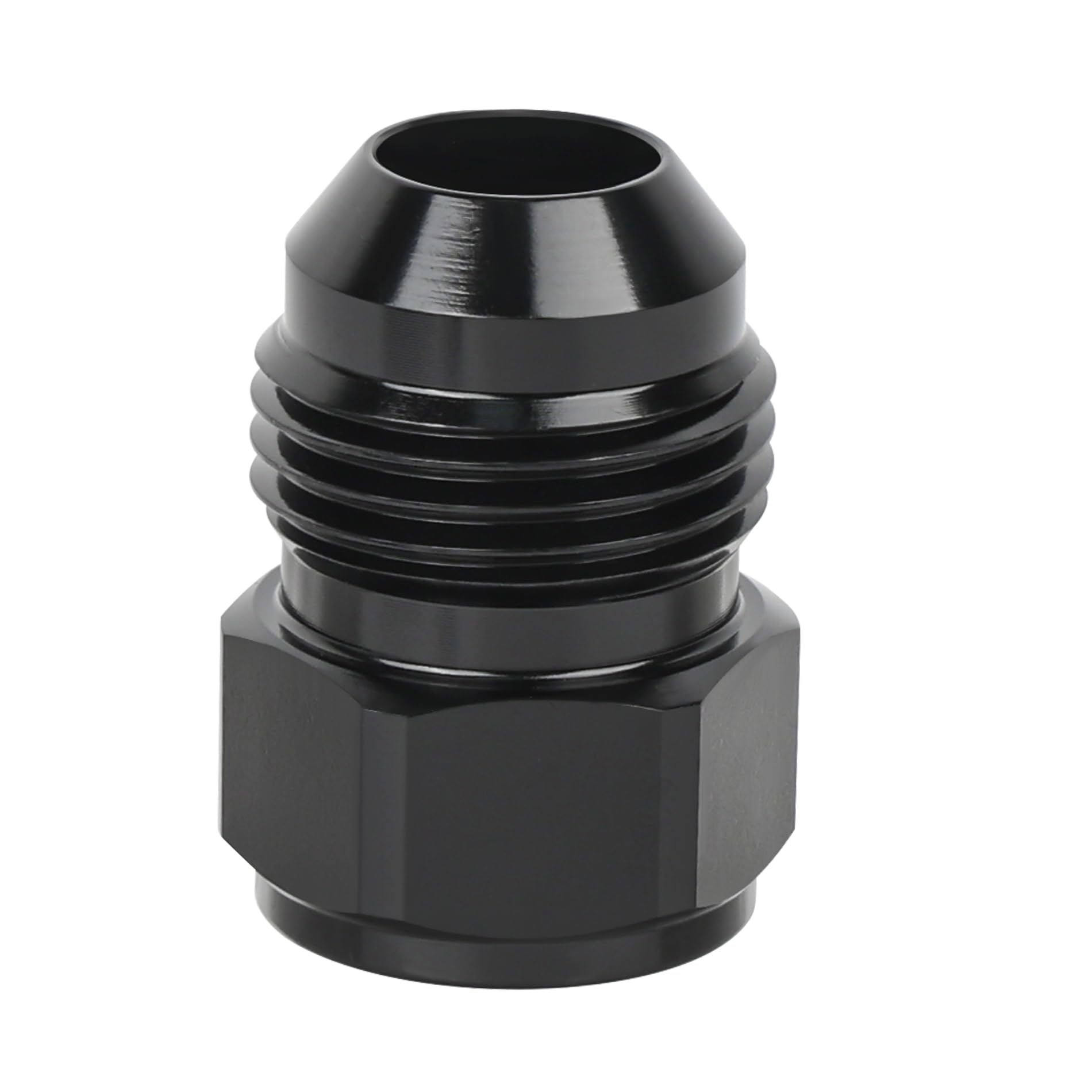 EVIL ENERGY 8AN to 10AN flare reducer close-up shows precision threads and fit