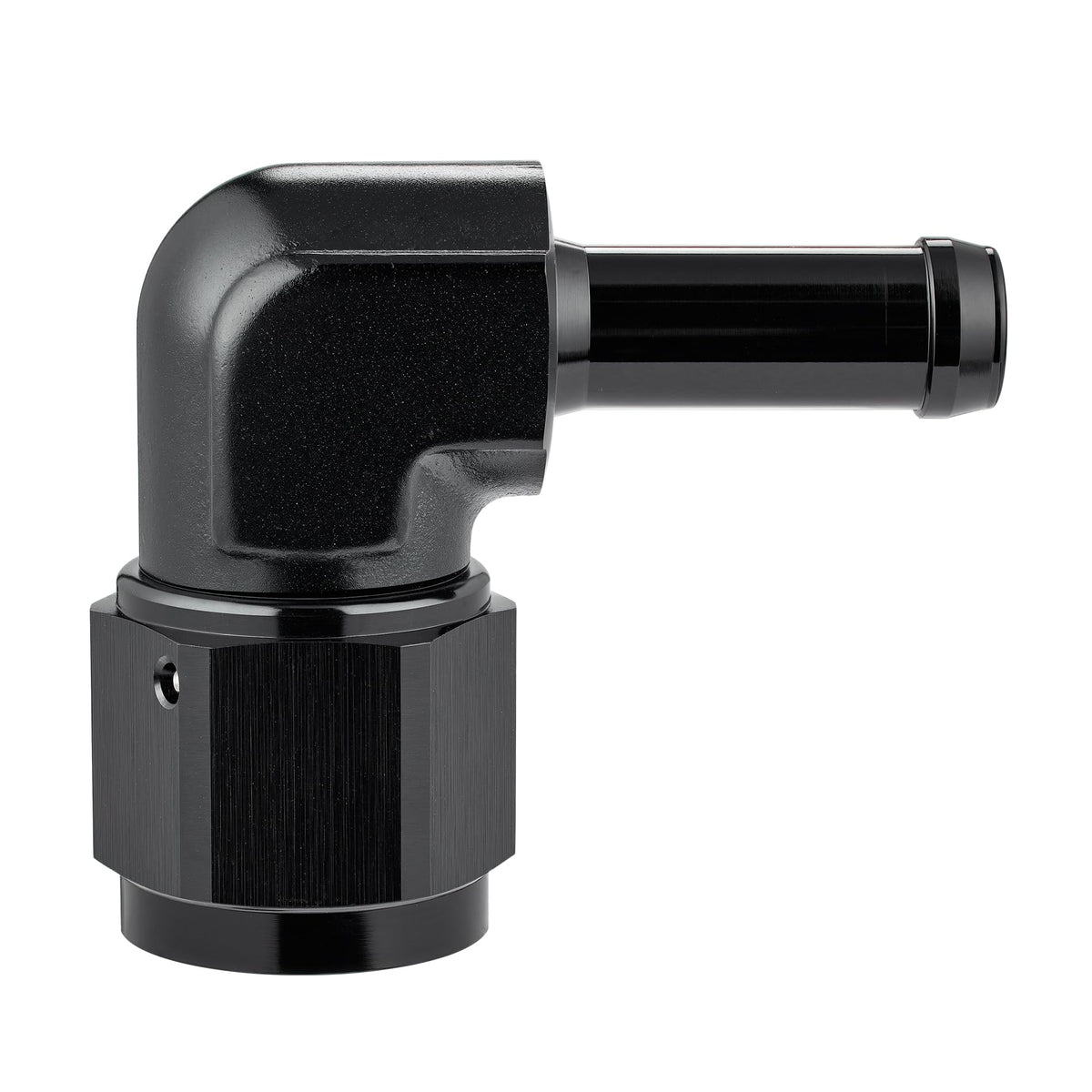 EVIL ENERGY 8AN to 3/8 barb with 90-degree swivel enables easy routing