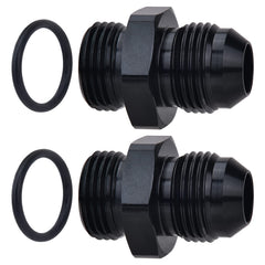 EVIL ENERGY 8AN flare to 8AN ORB male adapter black for secure fuel rail connections.
